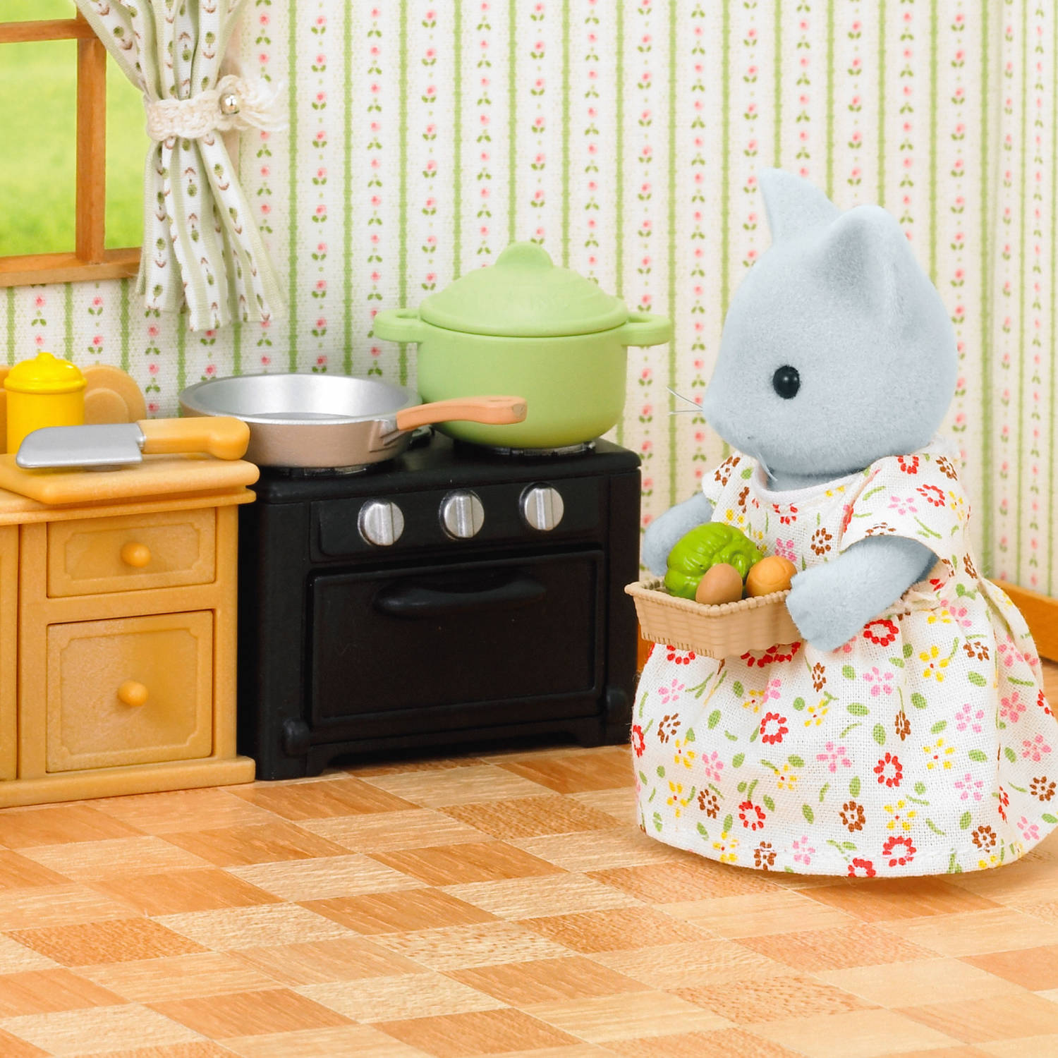 Country Kitchen Set (with Cat Mother)