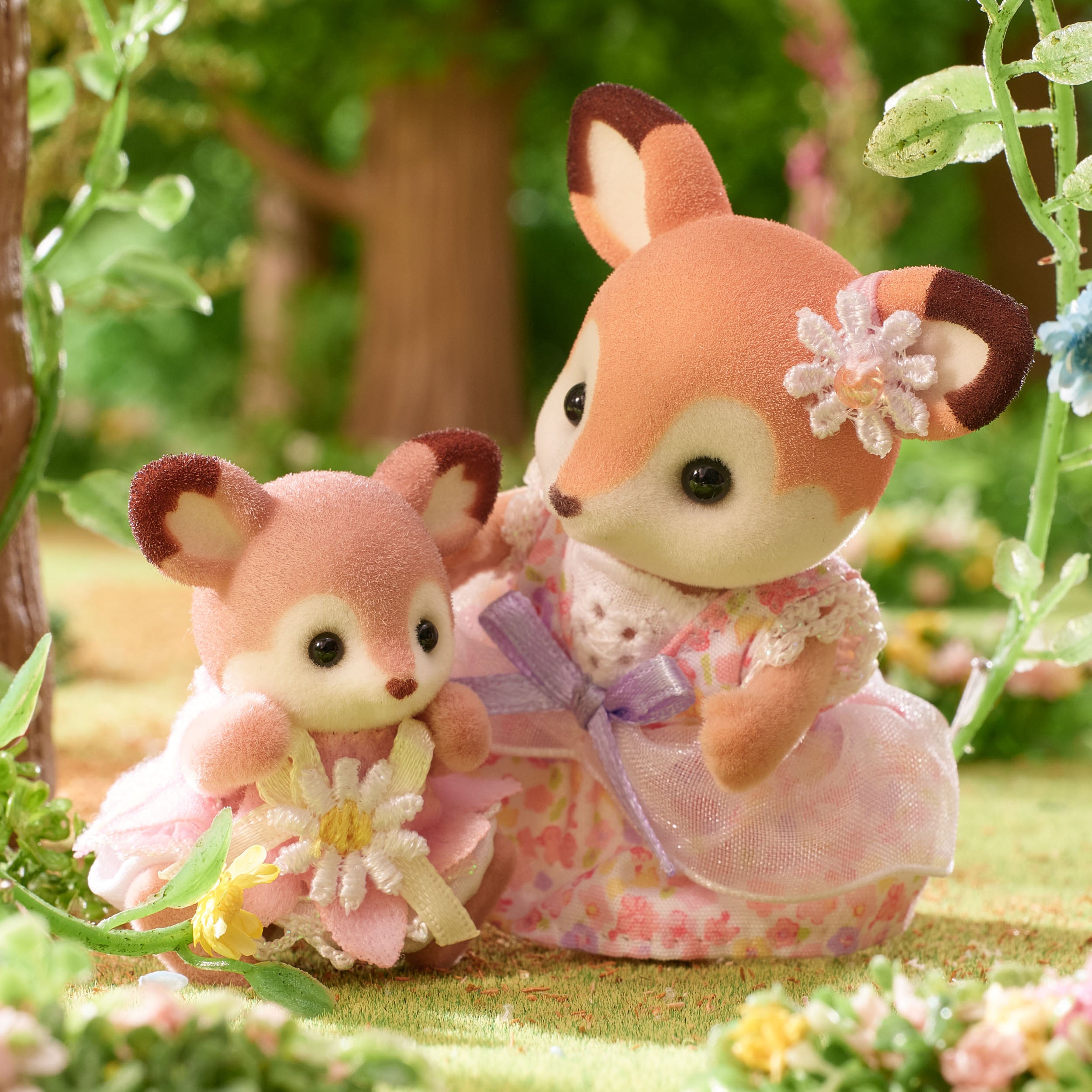 Deer Babies -Floral Swing Set-