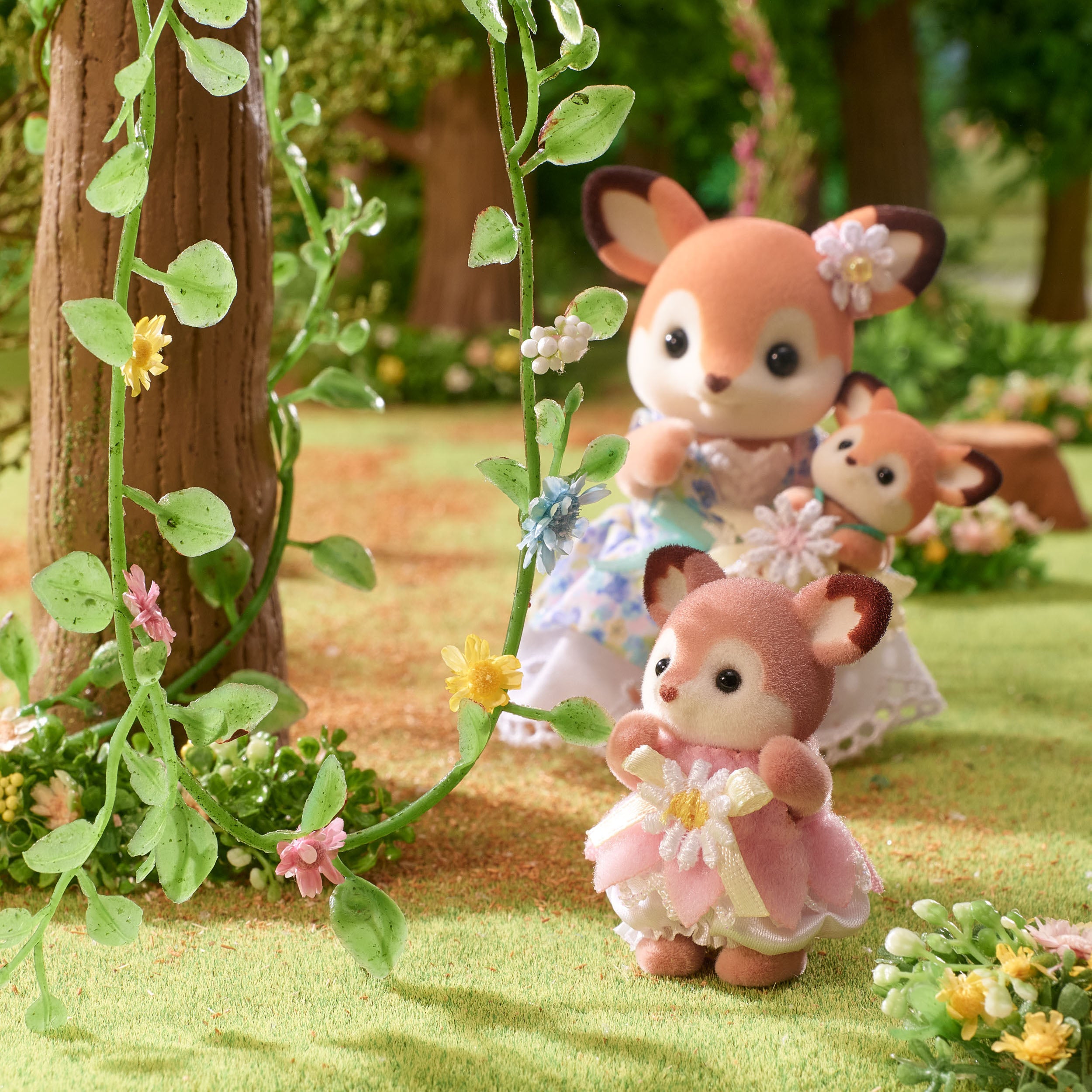 Deer Babies -Floral Swing Set-
