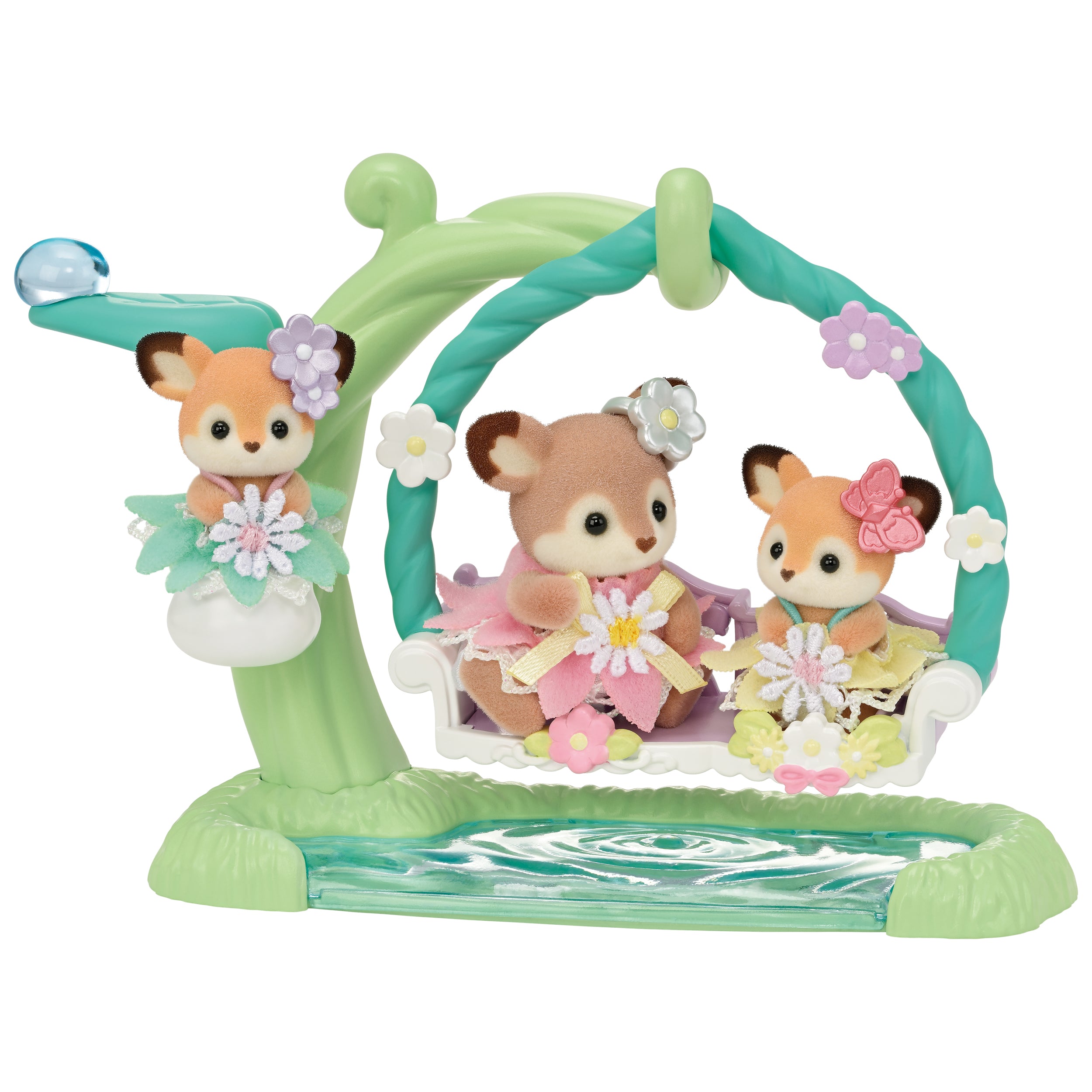 Deer Babies -Floral Swing Set-