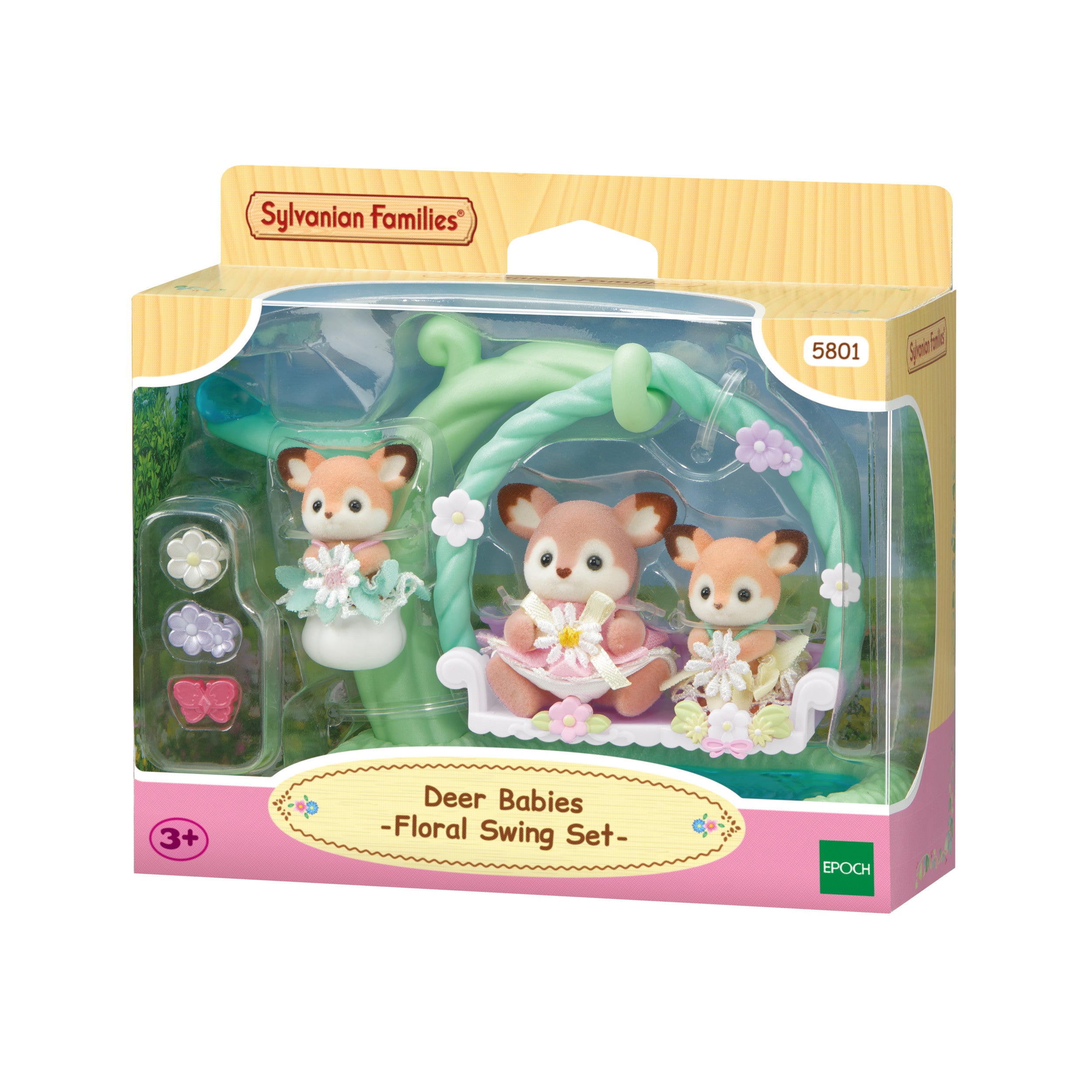Deer Babies -Floral Swing Set-