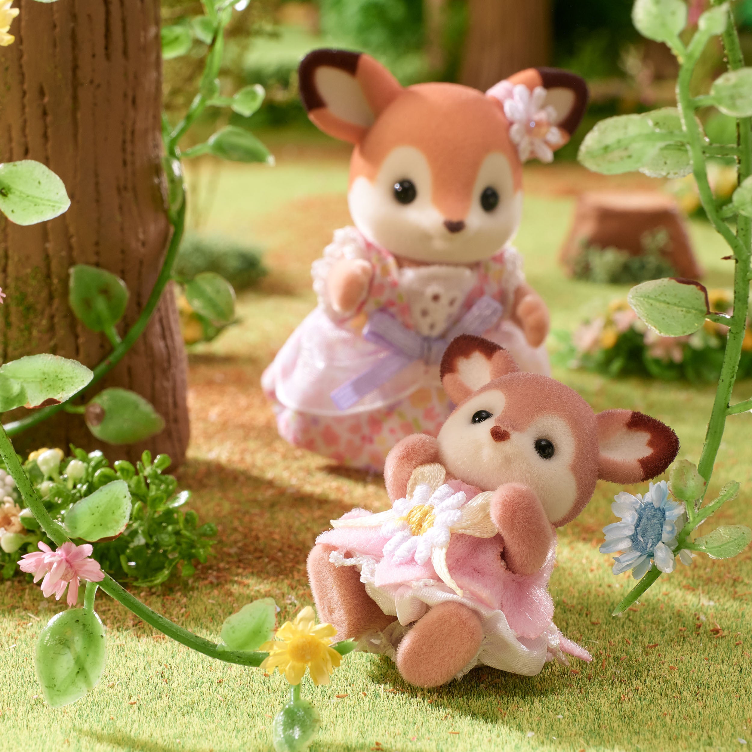 Deer Babies -Floral Swing Set-
