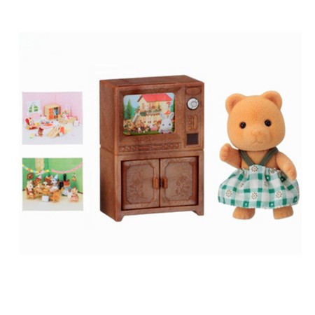 Bear Sister with TV Set