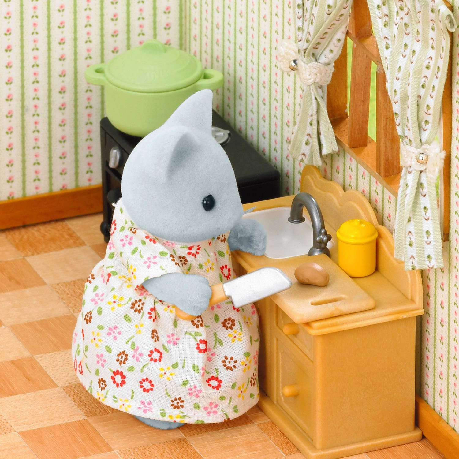 Country Kitchen Set (with Cat Mother)