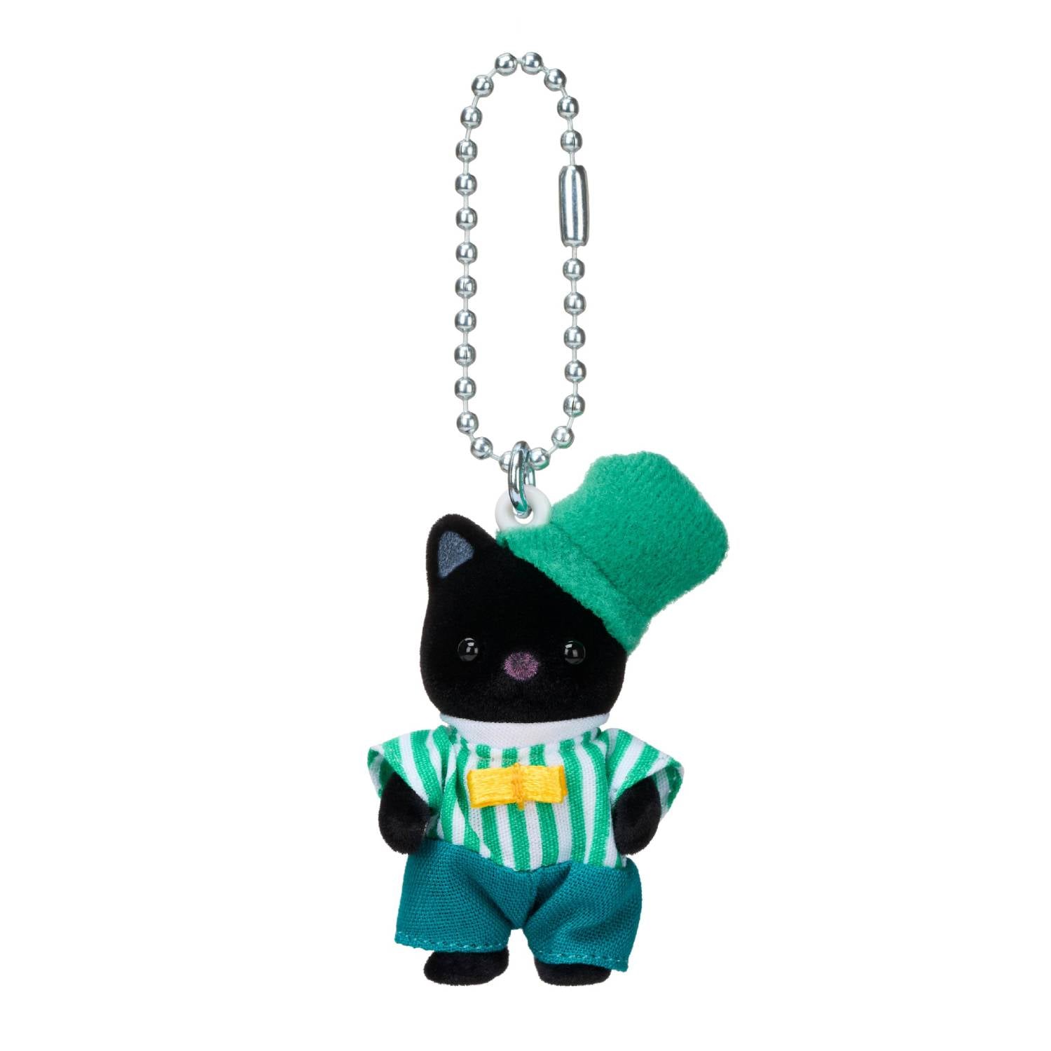 Emerald Green Tuxedo Cat Baby Key Chain